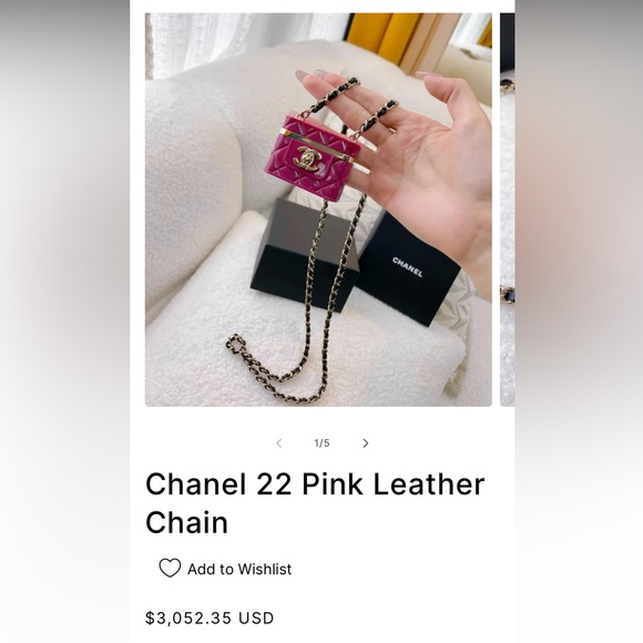 ❌SOLD❌🔥RARE! CHANEL•22K Matelasse Mini Bag Necklace - Picture 8 of 8